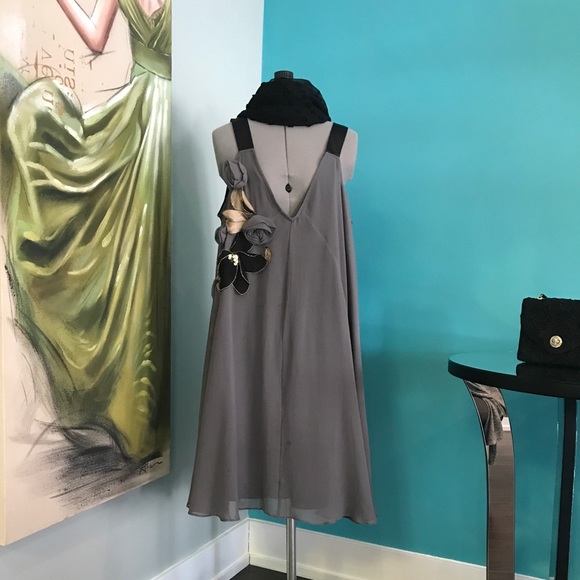 Grey Chiffon Marciano dress - Picture 1 of 4